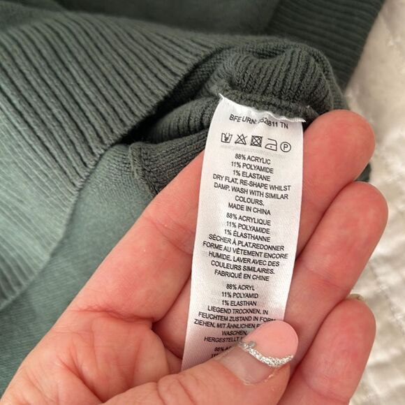 French Connection Sweater Womens Small‎ Green Turtleneck - Picture 7 of 8